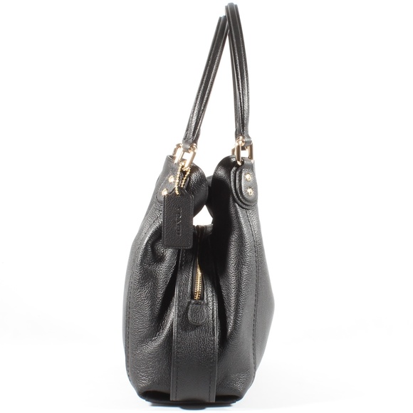 Coach Edie Shoulder Bag Purse BLK Leather NEW - Picture 3 of 11